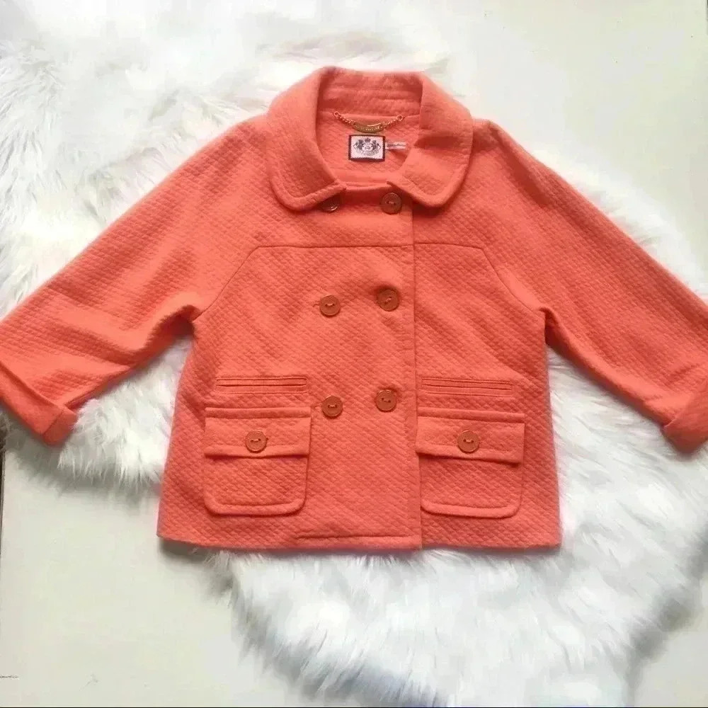 Juicy Couture Quilted Peter Pan Collar Peacoat
